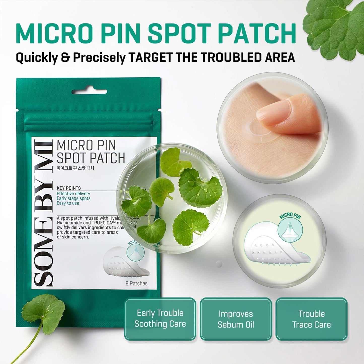SOME BY MI 30 Days Miracle Clear Spot Patch - Pack of 5, 90 Counts, 2 Size(10mm 45Counts, 12mm 45Counts) - Invisible Hydrocolloid Skin Trouble and Pimple Patch with No Irritation - Korean Skin Care