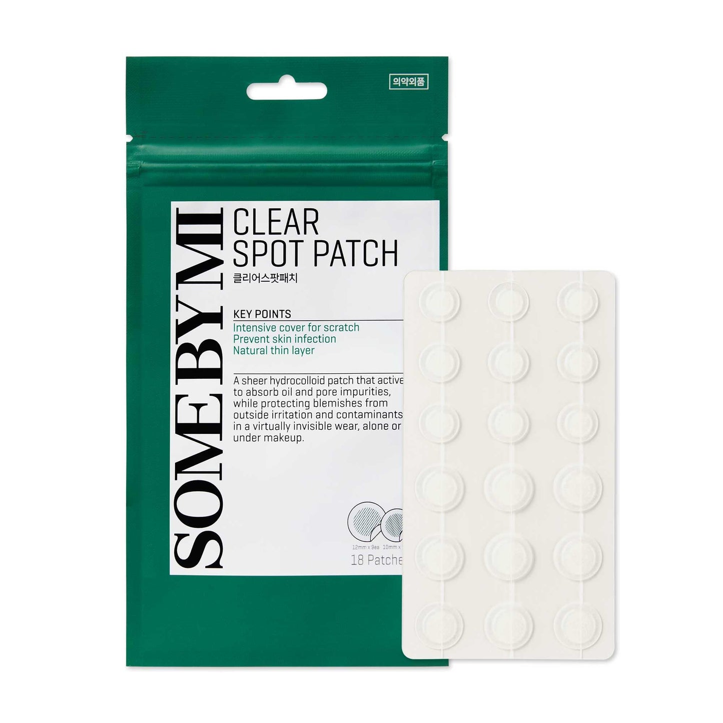 SOME BY MI 30 Days Miracle Clear Spot Patch - Pack of 5, 90 Counts, 2 Size(10mm 45Counts, 12mm 45Counts) - Invisible Hydrocolloid Skin Trouble and Pimple Patch with No Irritation - Korean Skin Care