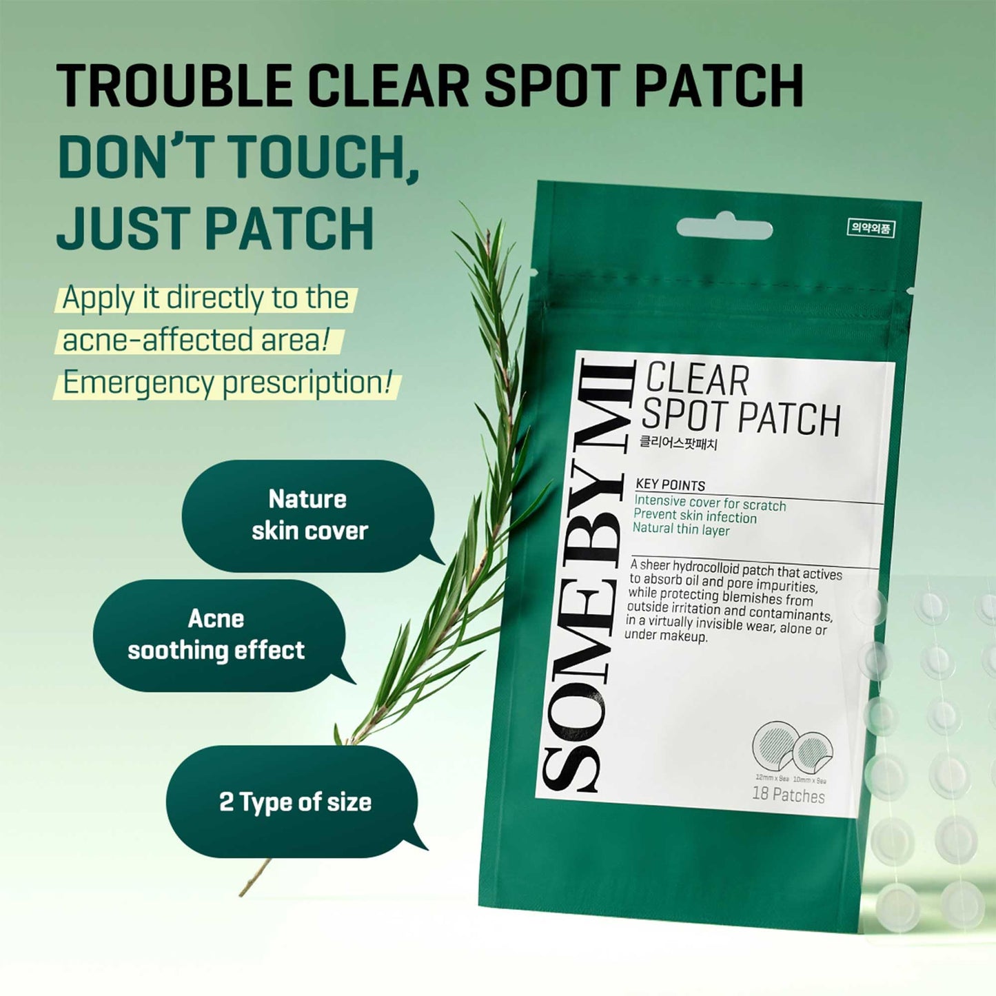 SOME BY MI 30 Days Miracle Clear Spot Patch - Pack of 5, 90 Counts, 2 Size(10mm 45Counts, 12mm 45Counts) - Invisible Hydrocolloid Skin Trouble and Pimple Patch with No Irritation - Korean Skin Care